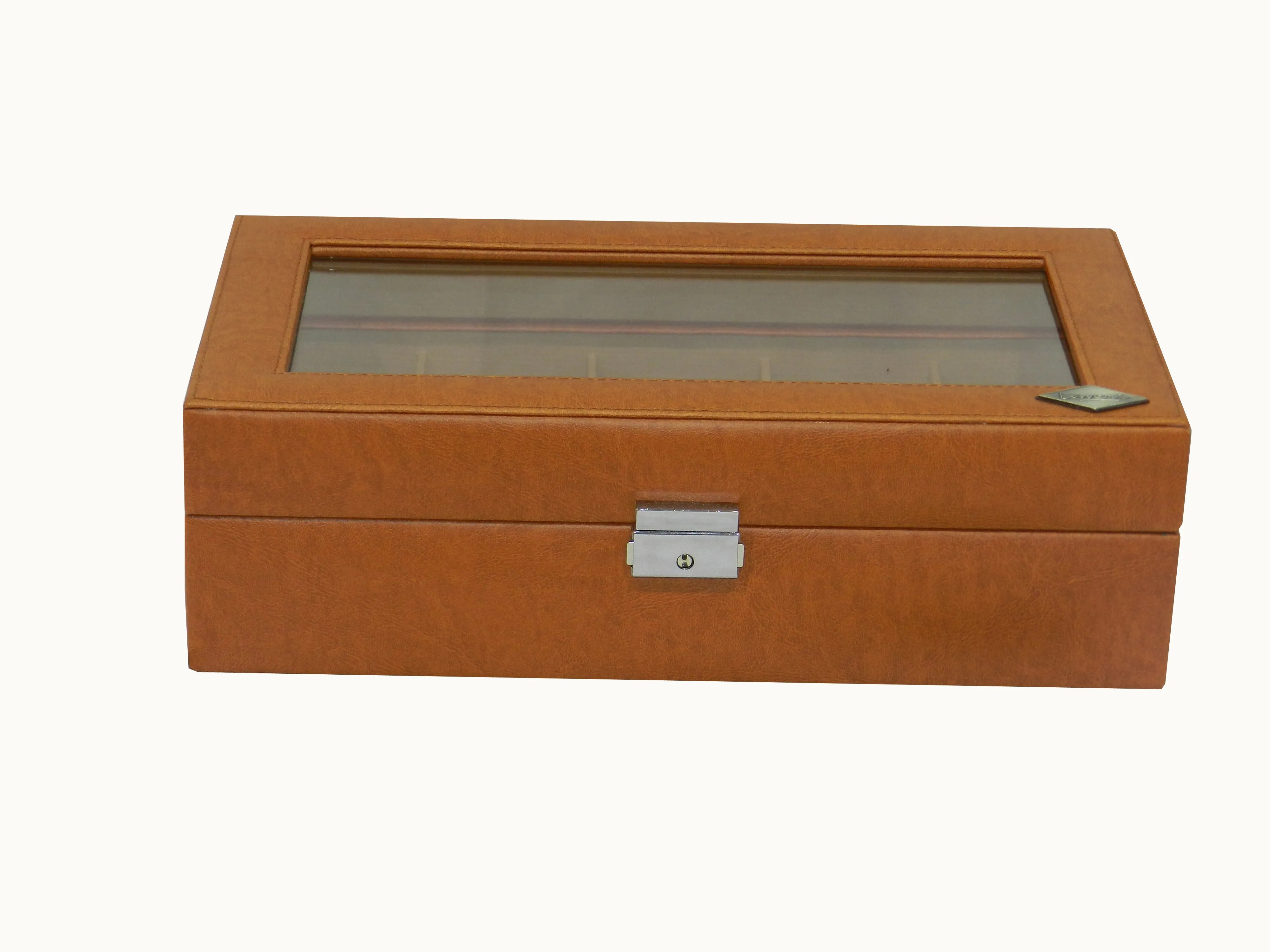 10 Slot Vegan Leather  Watch Box with Glass Top