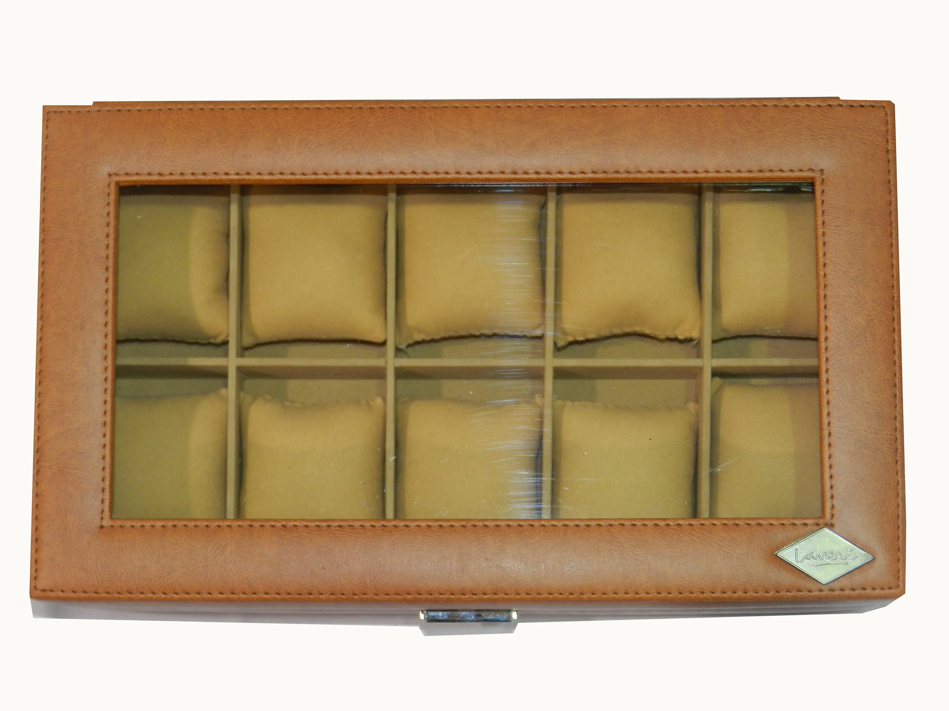 10 Slot Vegan Leather  Watch Box with Glass Top