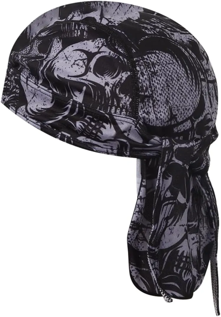 3D Bandanna Cap for Men Sweat Wicking Head Wrap Quick Dry Motorcycle Summer Helmet Lining Skull Caps Outdoor Activities