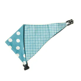 Baby Blue Houndstooth Reversible Dog Bandana