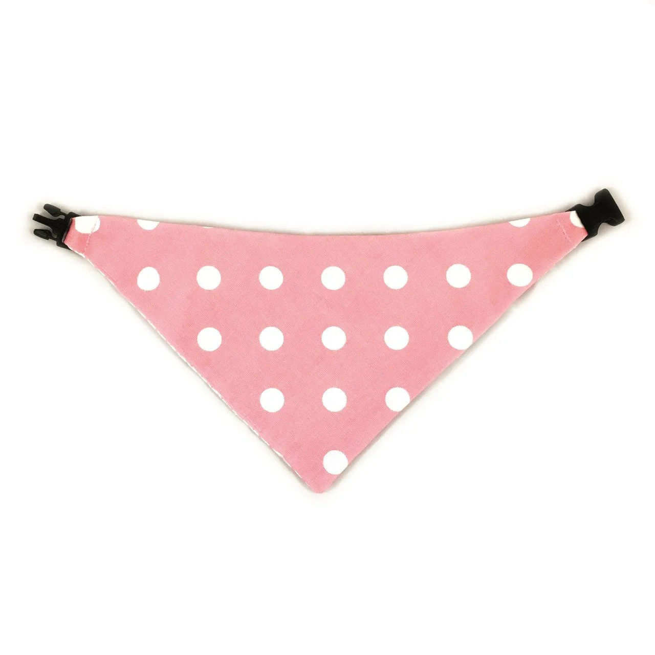 Baby Pink Houndstooth Reversible Dog Bandana