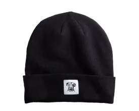 Black Cuffed Patch Beanie