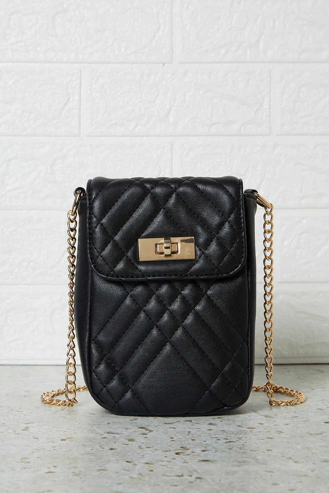 Black Quilted Ladies Mobile Sling