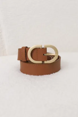 Blake Oval Buckle Belt - Brown