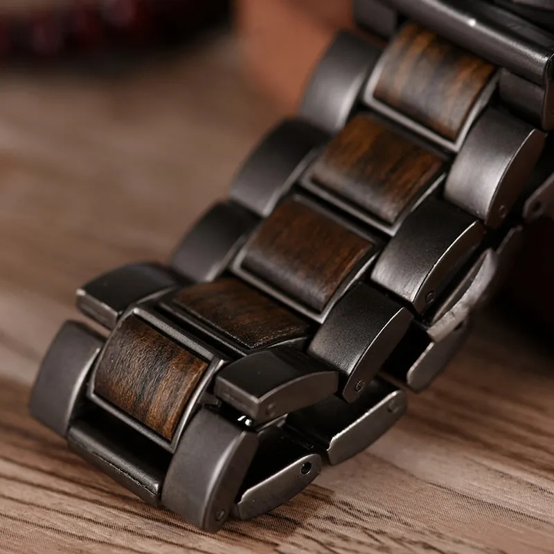 BOBO BIRD Wood Men Watch Relogio Masculino Top Brand Luxury Stylish Chronograph Military Watches Timepieces in Wooden Gift Box