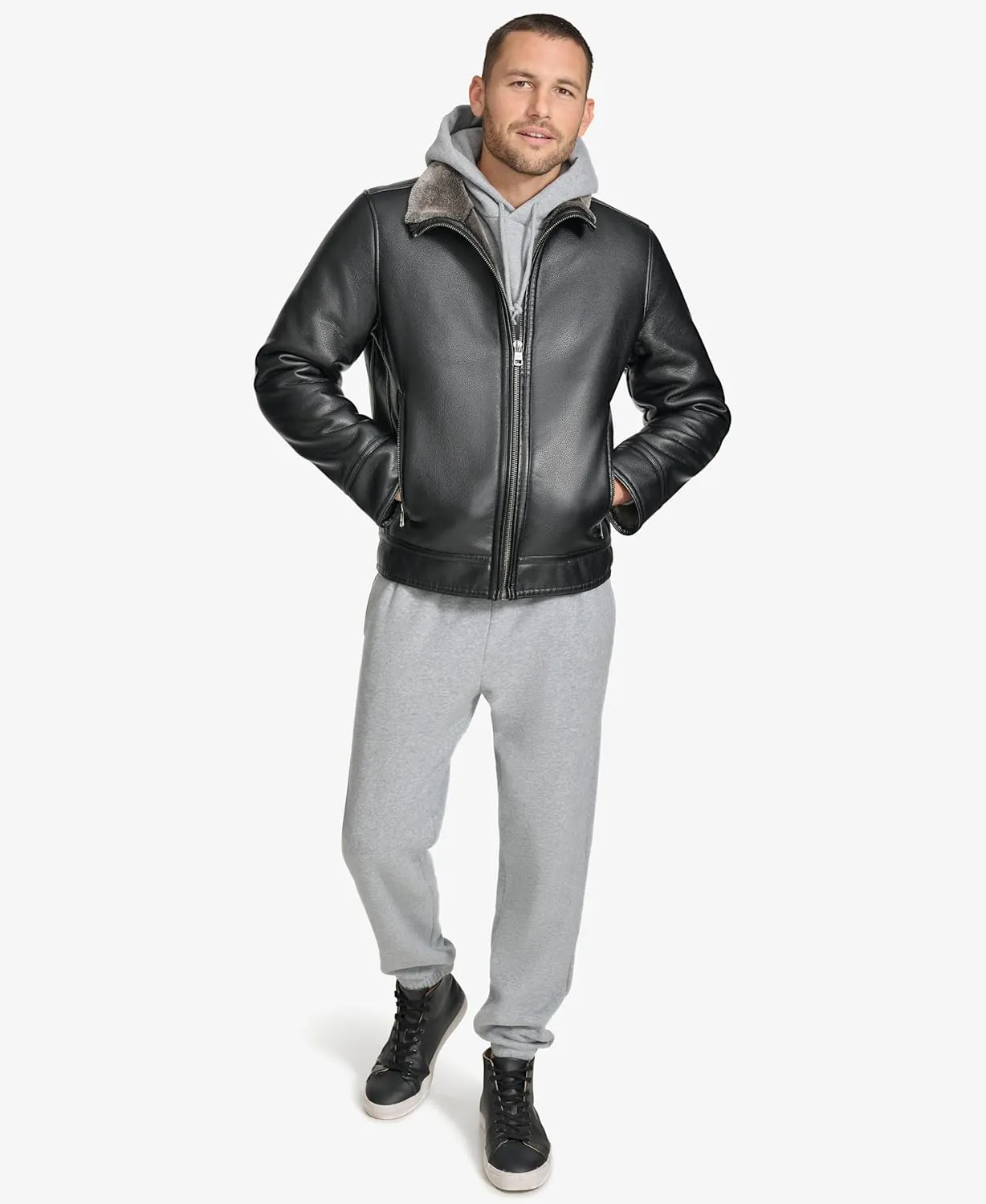 Calvin Klein Men's Everyday Essential Faux Fur Lining Jacket
