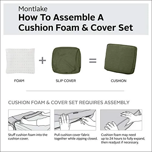 Classic Accessories Montlake Water-Resistant 59 x 18 x 3 Inch Outdoor Bench/Settee Cushion, Patio Furniture Swing Cushion, Heather Fern Green, Patio Loveseat Cushion