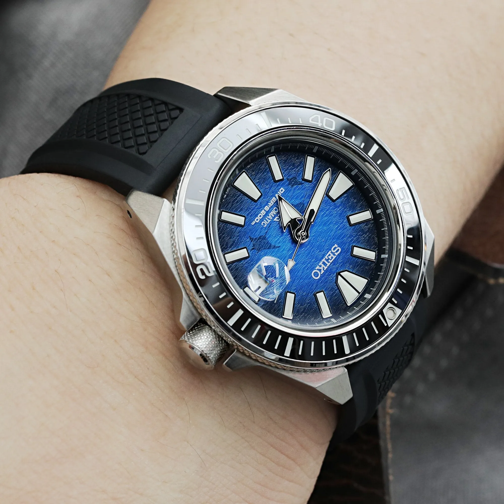 Crisscross Black FKM Quick Release Rubber Strap