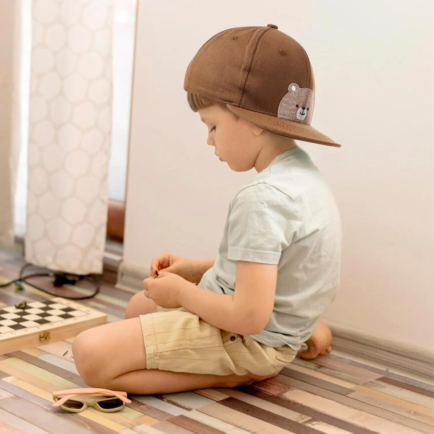 Cute Train Embroidered Kids Baseball Caps Toddler Washed Cotton Vintage Snapback Trucker Hat for Boys Girls 3-8 Years