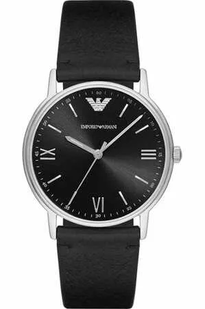 Emporio Armani Men's Stylish Black Leather Watch AR11013