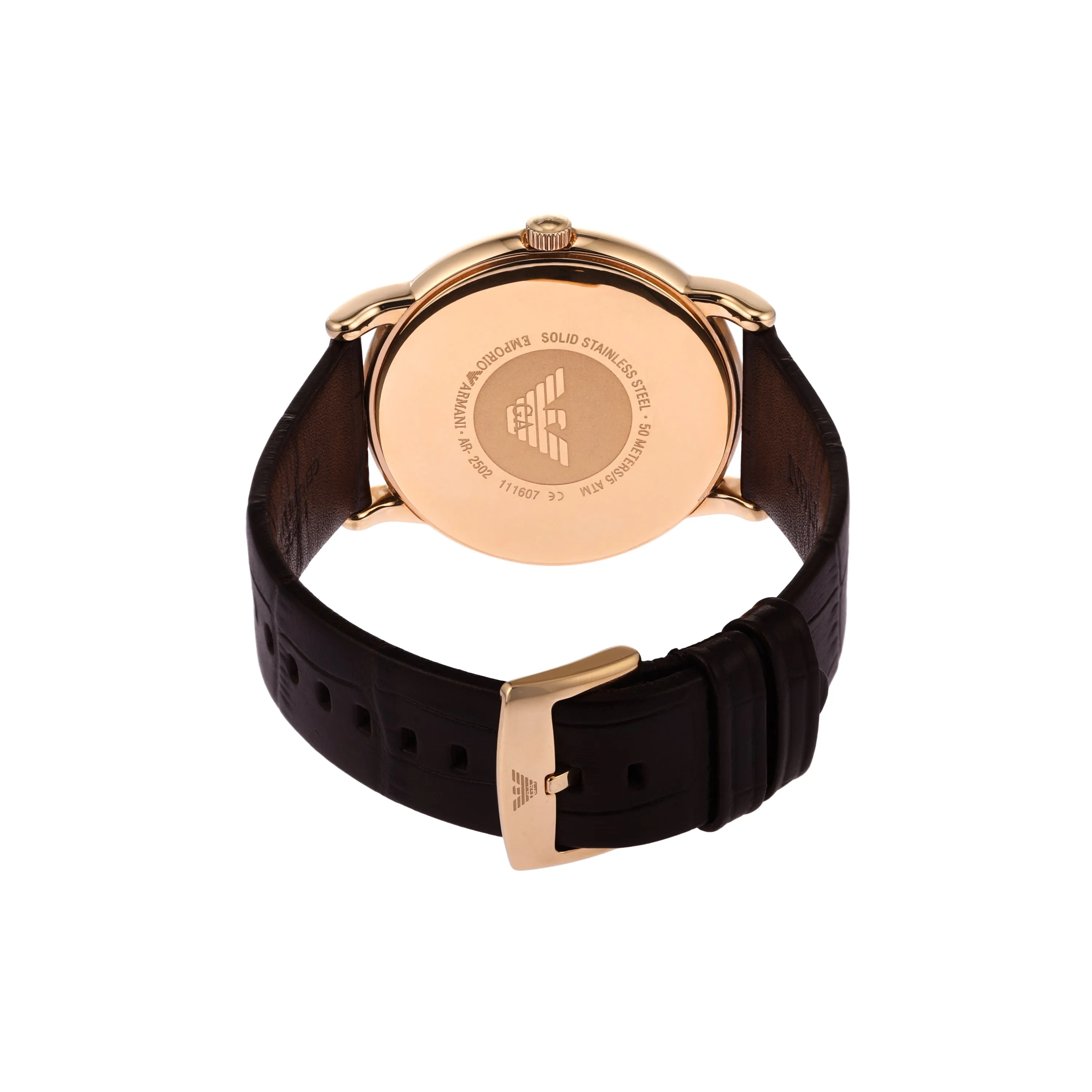 Emporio Armani White Dial Brown Leather Strap Watch Model AR2502