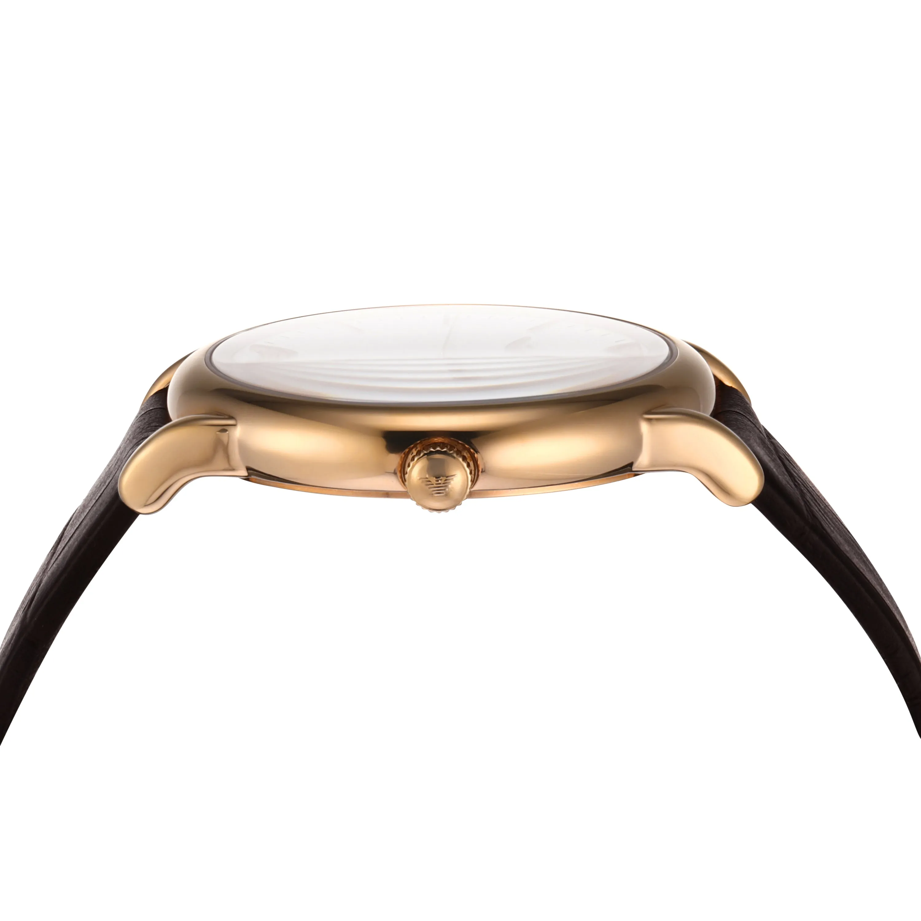Emporio Armani White Dial Brown Leather Strap Watch Model AR2502