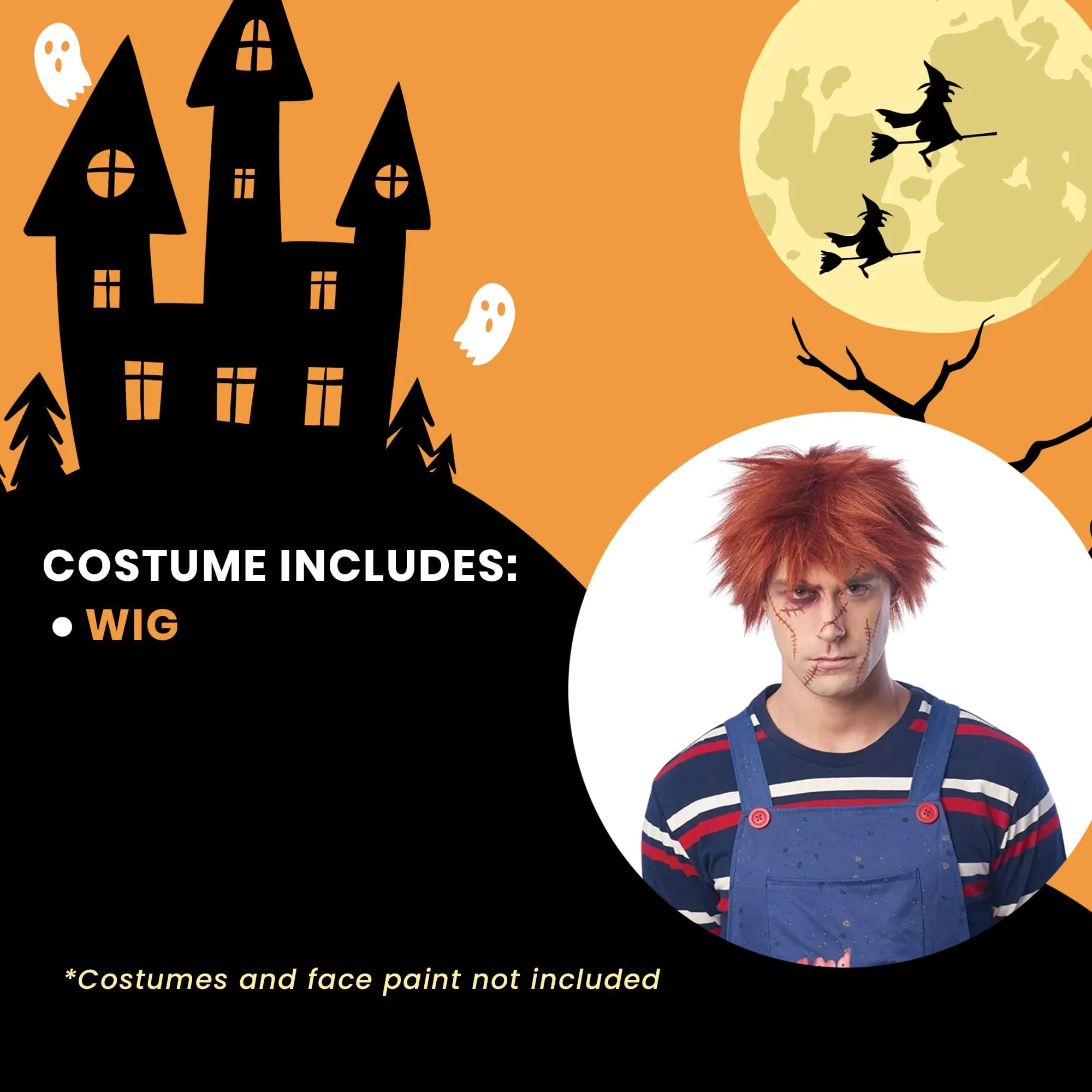 Evil Doll Adult Costume Wig | Red