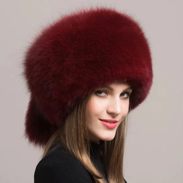 Fashionable Headgear Thicken Warm Winter Real Fur Hat Outdoor Cap