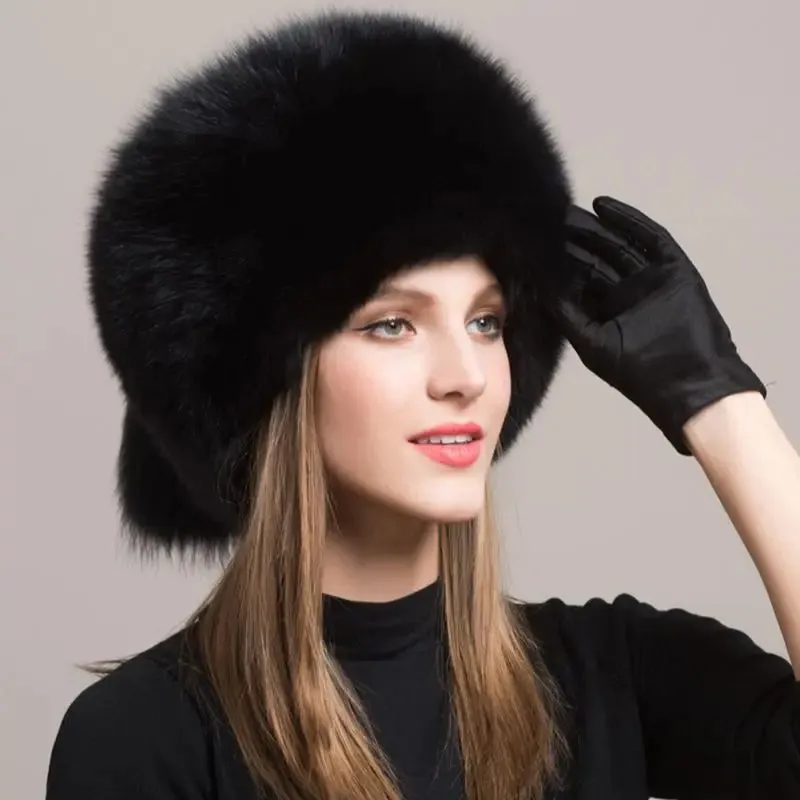 Fashionable Headgear Thicken Warm Winter Real Fur Hat Outdoor Cap