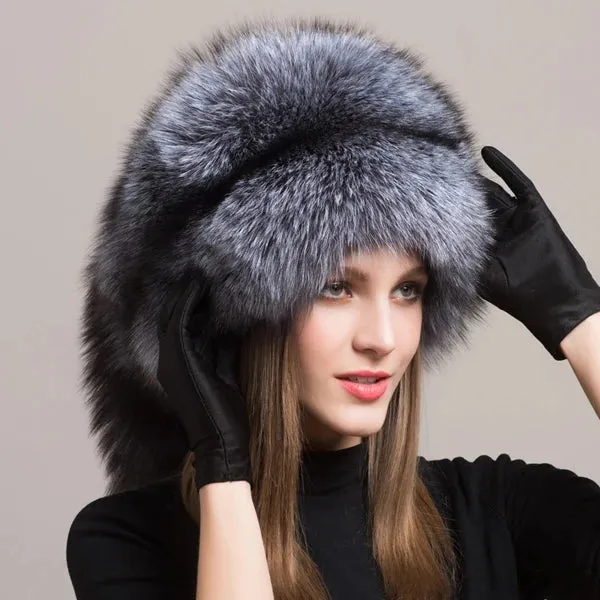 Fashionable Headgear Thicken Warm Winter Real Fur Hat Outdoor Cap