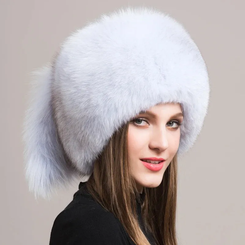 Fashionable Headgear Thicken Warm Winter Real Fur Hat Outdoor Cap