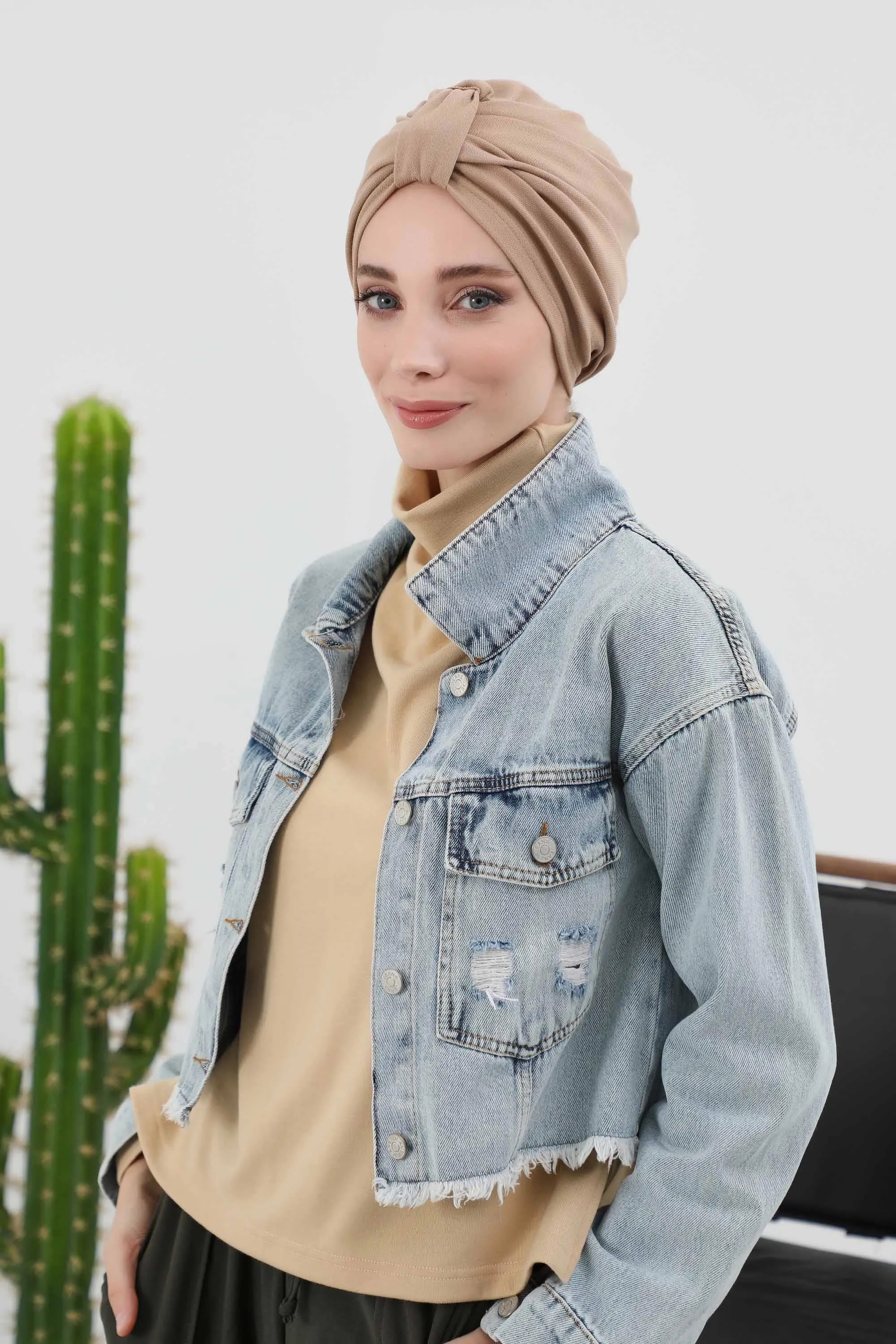 Fashionable Instant Turban Bonnet for Women, Warm Winter Chemo Headwear, Easy Wrap Stylish Winter Bonnet Cap,B-68IV