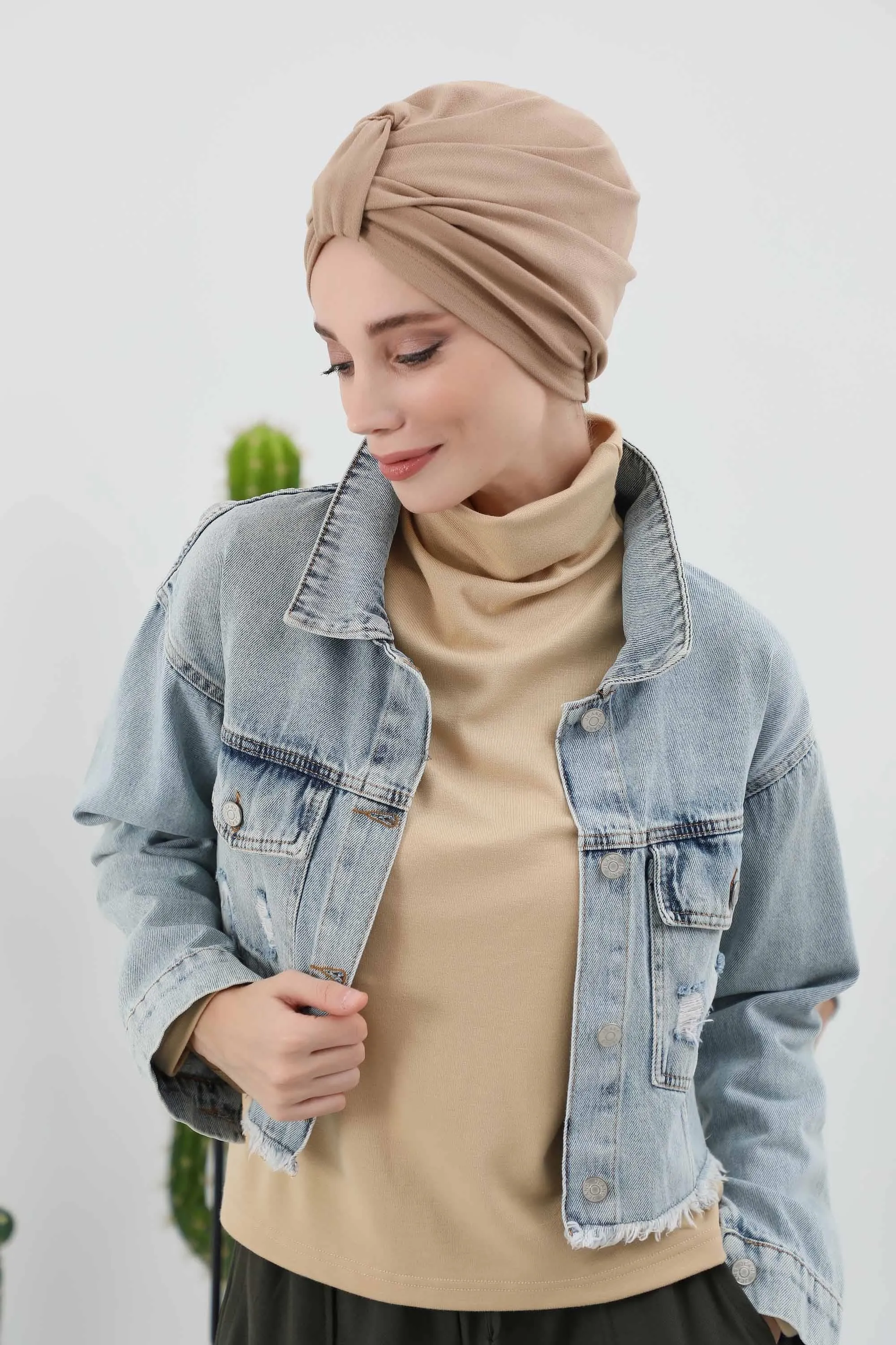 Fashionable Instant Turban Bonnet for Women, Warm Winter Chemo Headwear, Easy Wrap Stylish Winter Bonnet Cap,B-68IV