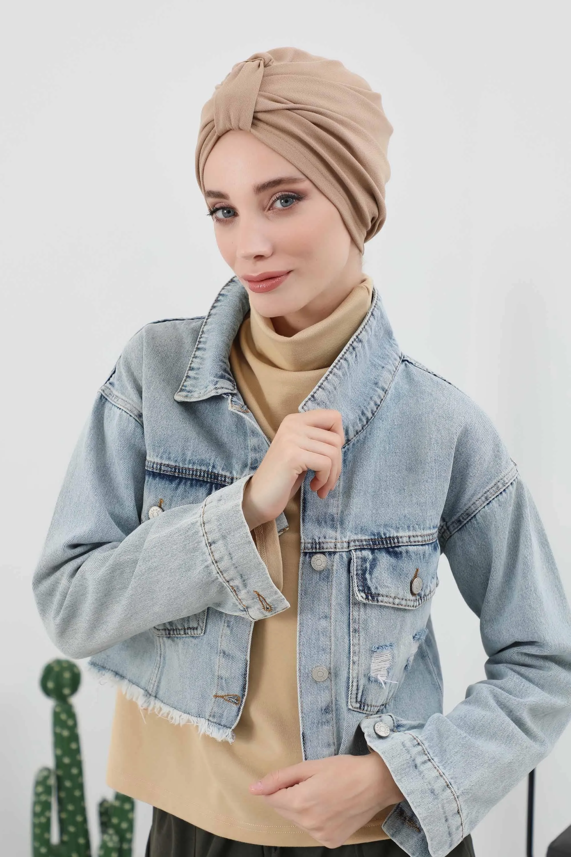 Fashionable Instant Turban Bonnet for Women, Warm Winter Chemo Headwear, Easy Wrap Stylish Winter Bonnet Cap,B-68IV