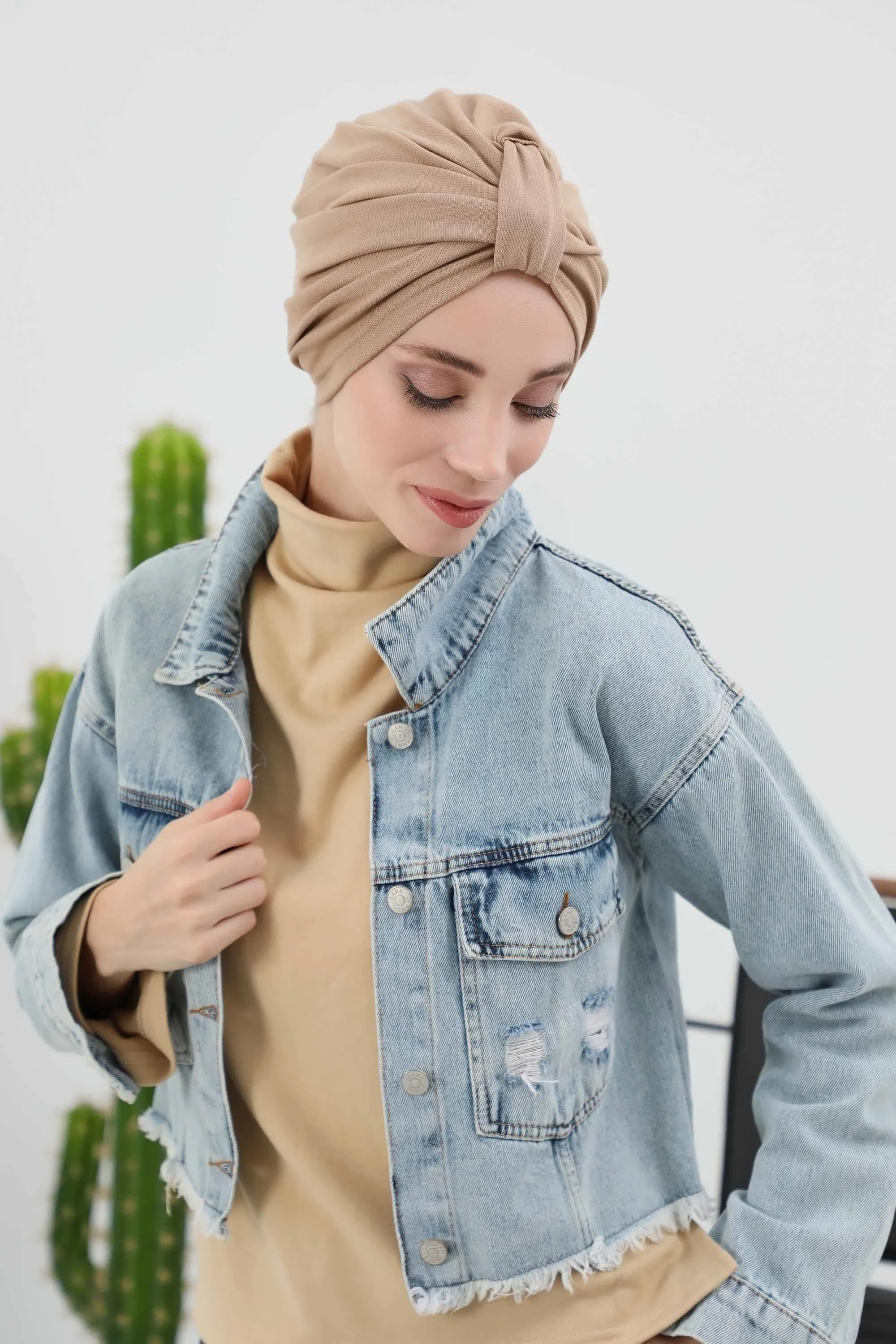 Fashionable Instant Turban Bonnet for Women, Warm Winter Chemo Headwear, Easy Wrap Stylish Winter Bonnet Cap,B-68IV