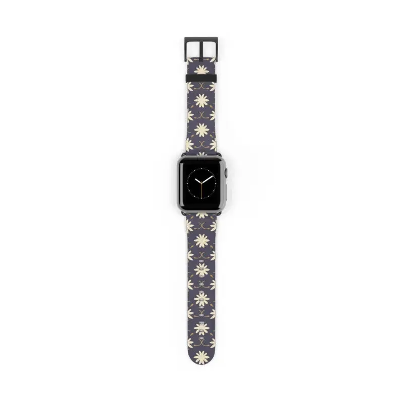Faux Leather Floral Geometric Watch Band