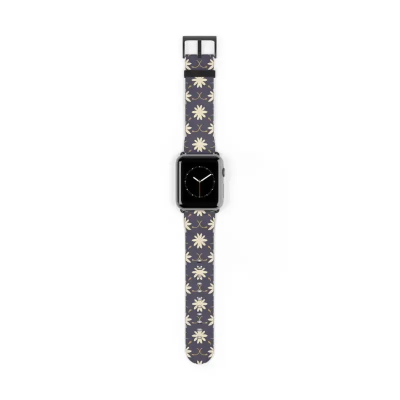 Faux Leather Floral Geometric Watch Band