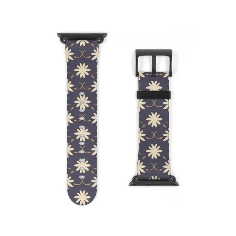 Faux Leather Floral Geometric Watch Band