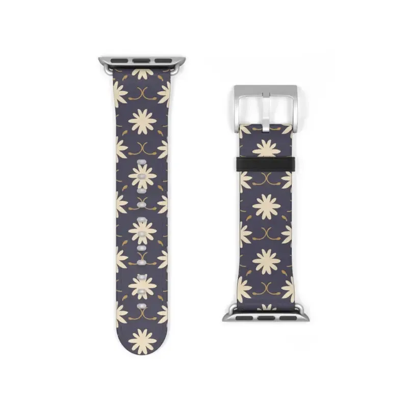 Faux Leather Floral Geometric Watch Band