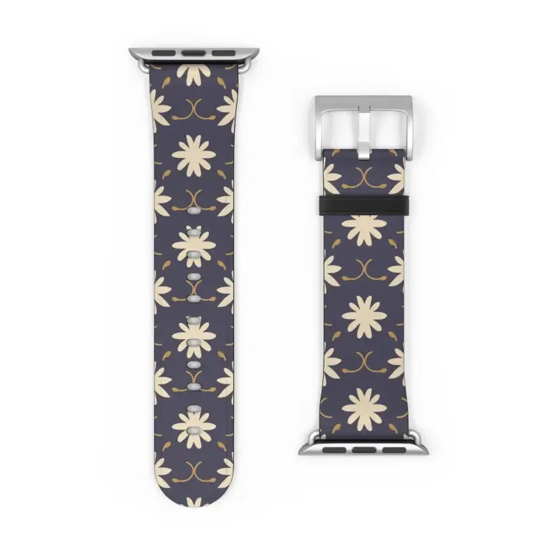 Faux Leather Floral Geometric Watch Band