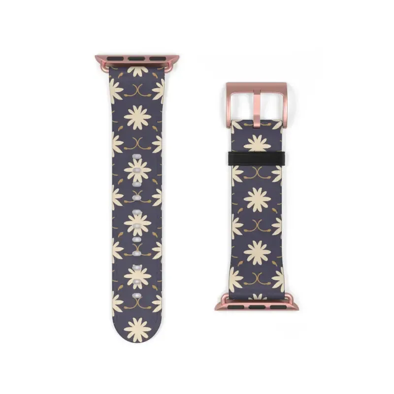 Faux Leather Floral Geometric Watch Band