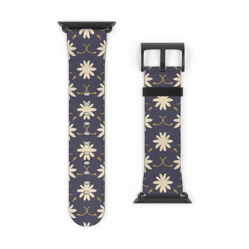 Faux Leather Floral Geometric Watch Band