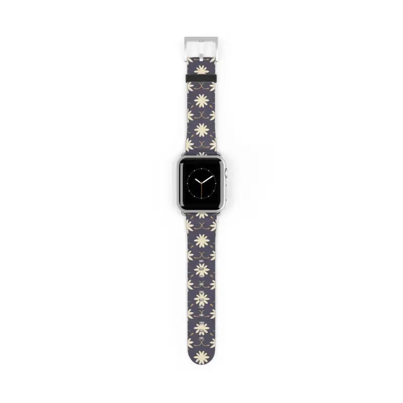 Faux Leather Floral Geometric Watch Band