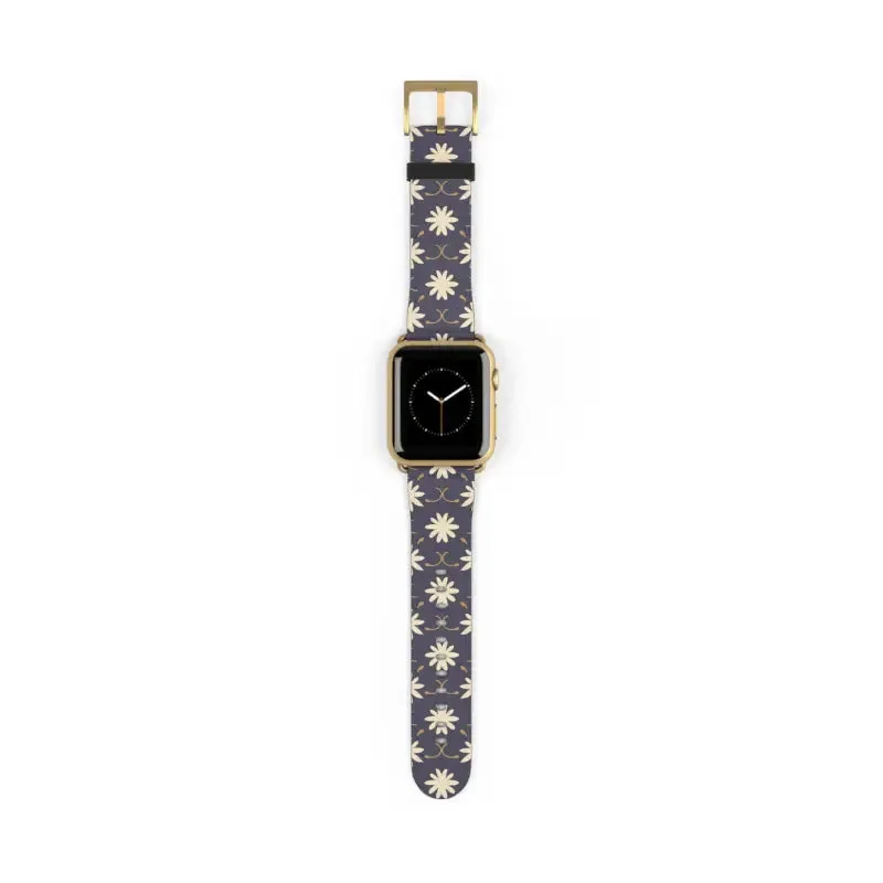 Faux Leather Floral Geometric Watch Band