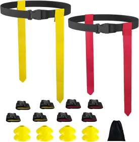 Flag Football Set, 8/14/28 Player Football Flags and Belts Set, Flag Football Belts for Youths, Adults