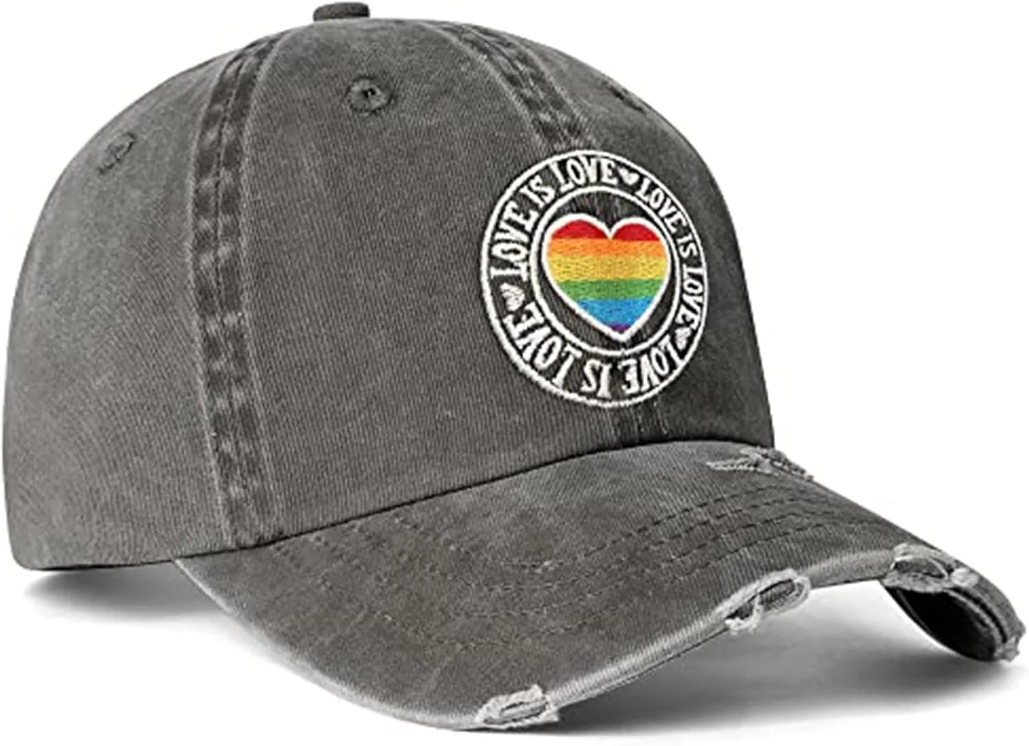 Gay Pride Baseball Hat for Men and Women, LGBT Rainbow Embroidered Trucker Hats Adjustable Washable LGBTQ Baseball Cap Gifts