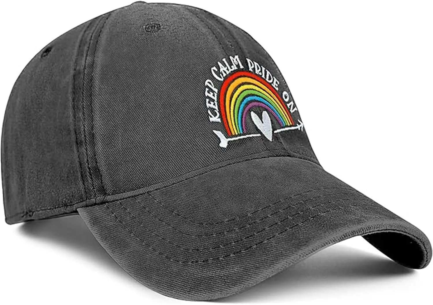 Gay Pride Baseball Hat for Men and Women, LGBT Rainbow Embroidered Trucker Hats Adjustable Washable LGBTQ Baseball Cap Gifts
