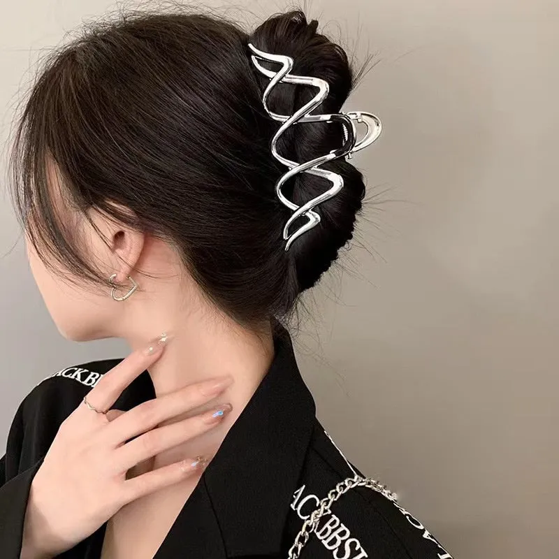 Geometric Gold & Silver Hair Claw