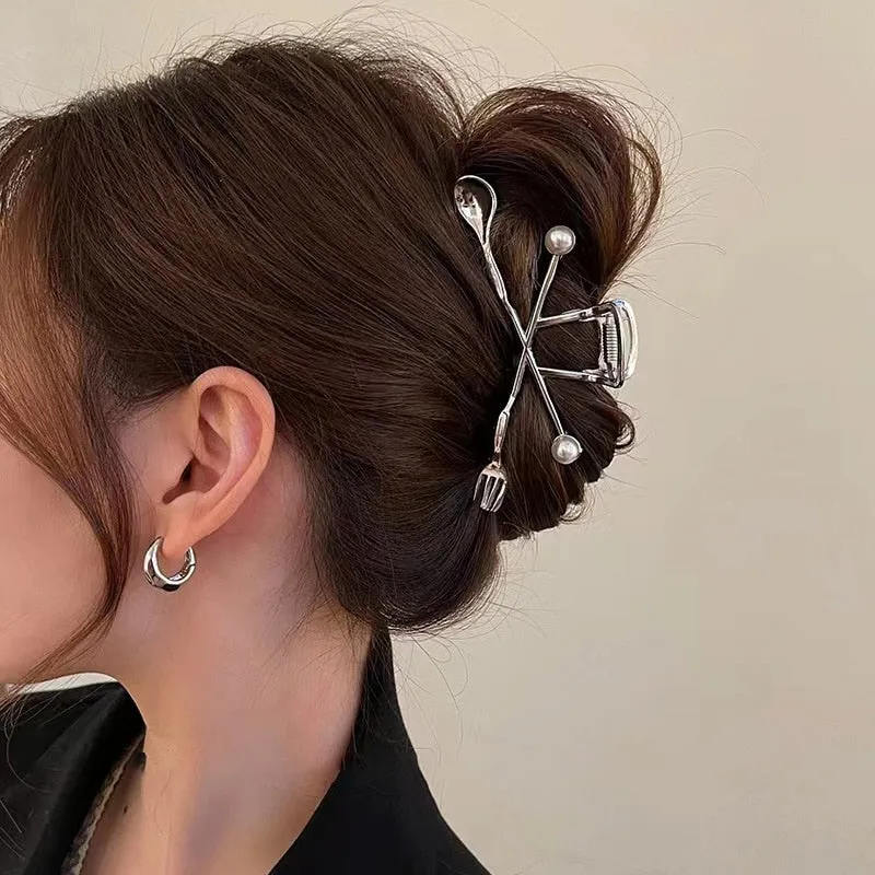 Geometric Gold & Silver Hair Claw