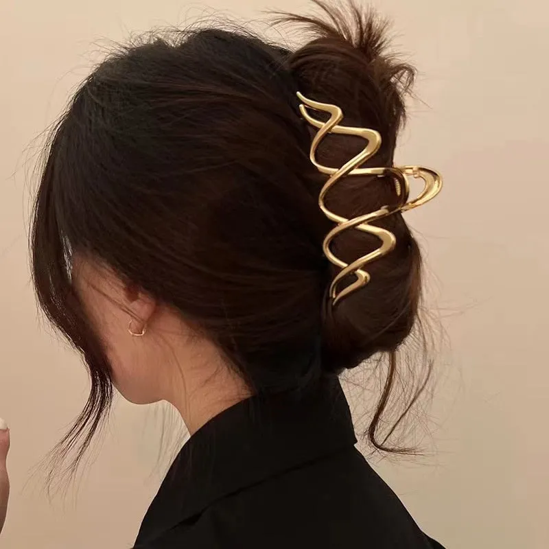 Geometric Gold & Silver Hair Claw