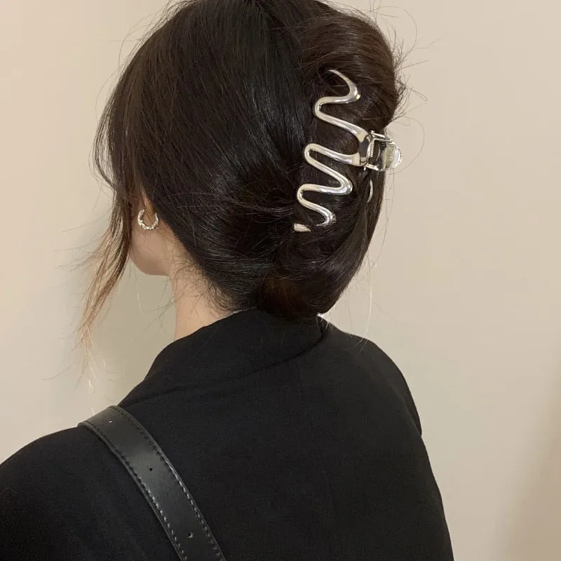 Geometric Gold & Silver Hair Claw