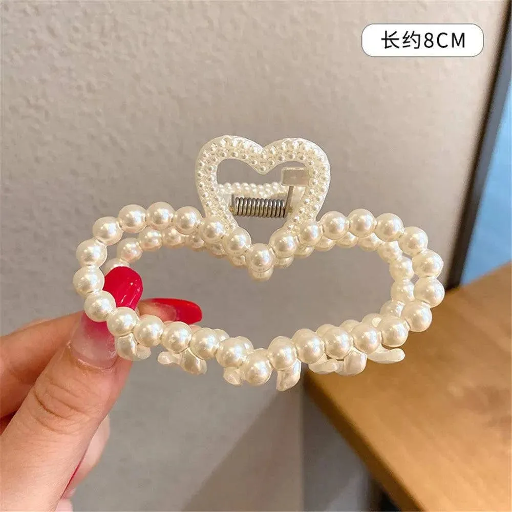 Geometric Retro Imitation Pearl Hair Claw - Stylish Women's Hair Accessories