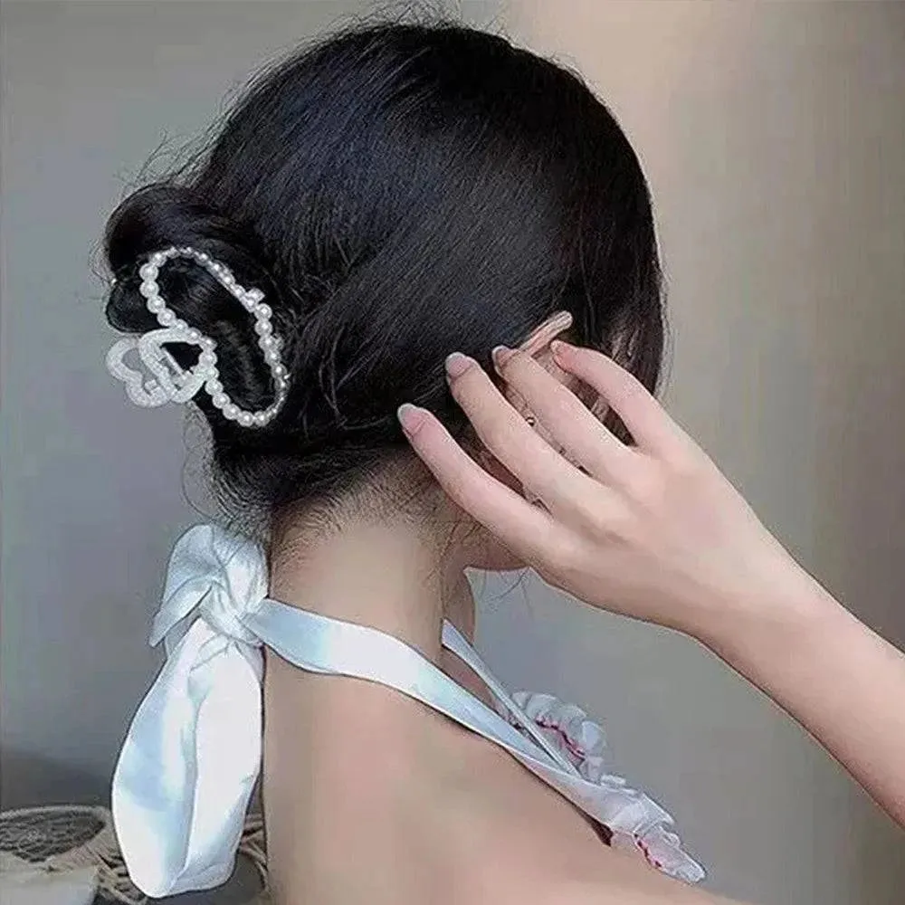 Geometric Retro Imitation Pearl Hair Claw - Stylish Women's Hair Accessories