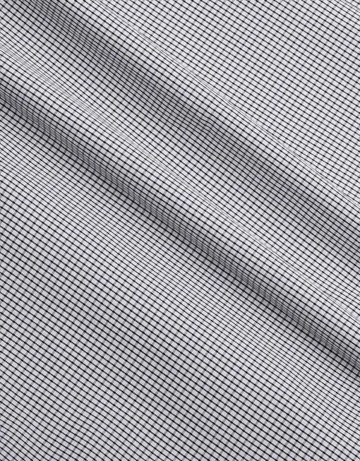 Grey Men’s Shirt with Black Square Pattern