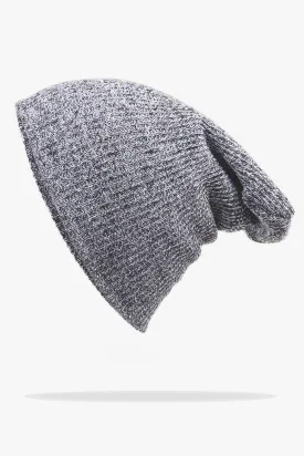 Grey Slouch Knitted Beanie - W22 - UBH0009