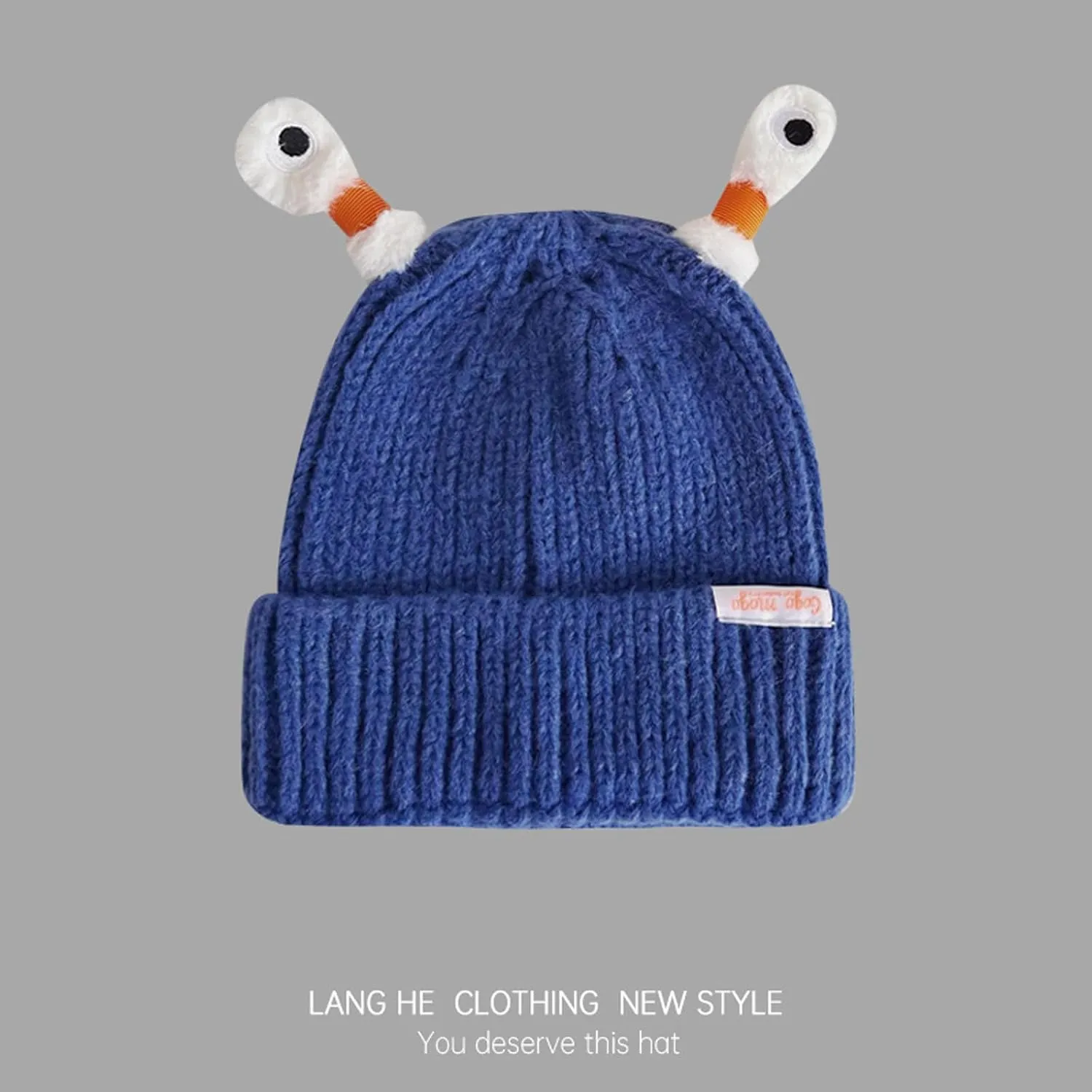 Honganda Funny Beanie Hat for Women, Glowing Monster Knitted Hat with Retractable Tentacles, Warm Winter Hat Gift for Adult