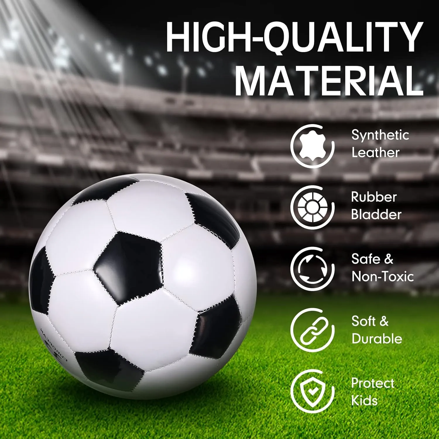 HyDren 12 Packs Soccer Ball with Pump Official Size Soccer Ball for Indoor Outside Game Training Practice Sport Gift for Kids Teens Adults Back to School(Size 4,Black, White)