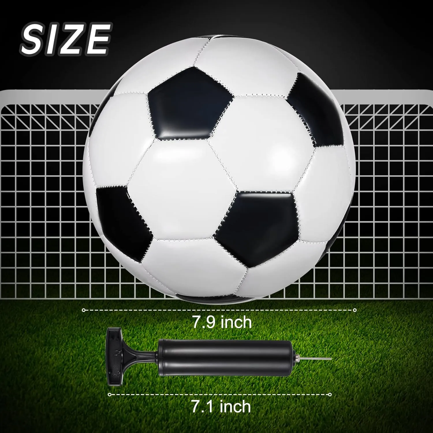HyDren 12 Packs Soccer Ball with Pump Official Size Soccer Ball for Indoor Outside Game Training Practice Sport Gift for Kids Teens Adults Back to School(Size 4,Black, White)