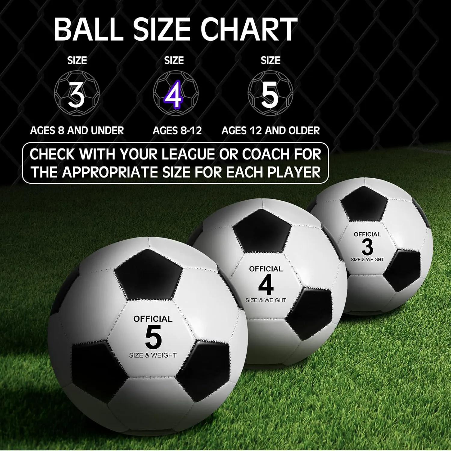 HyDren 12 Packs Soccer Ball with Pump Official Size Soccer Ball for Indoor Outside Game Training Practice Sport Gift for Kids Teens Adults Back to School(Size 4,Black, White)