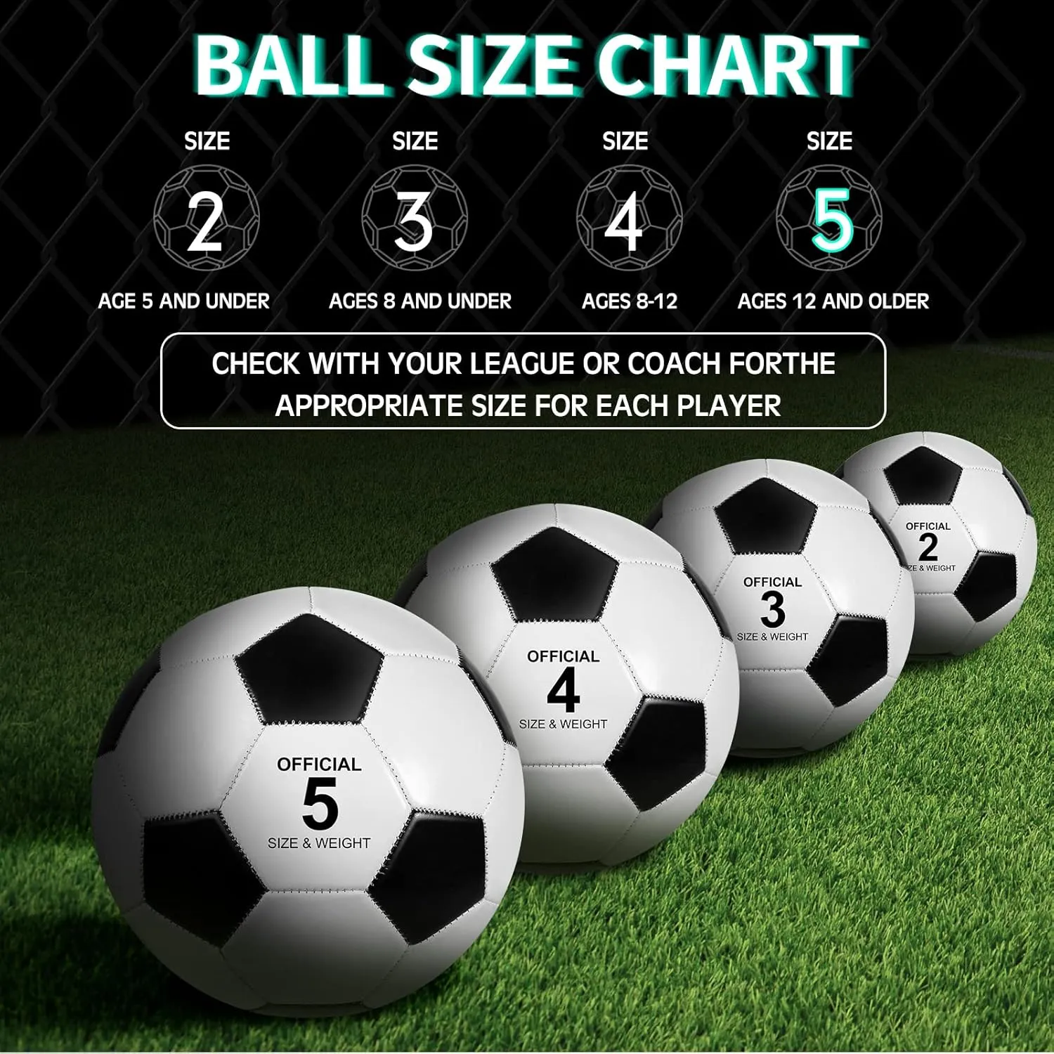 HyDren 24 Pack Soccer Balls Bulk with Pump Official Outside Christian Charity Donation Sport Soccer Balls Gifts for Teens Adults